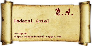 Madacsi Antal névjegykártya